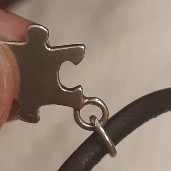 Retired James Avery Leather & Puzzle Piece Bracelet - Picture 2 of 16